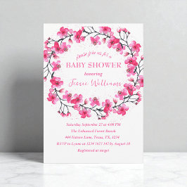 Körsbärsblom Sakura blommor Baby shower Inbjudningar