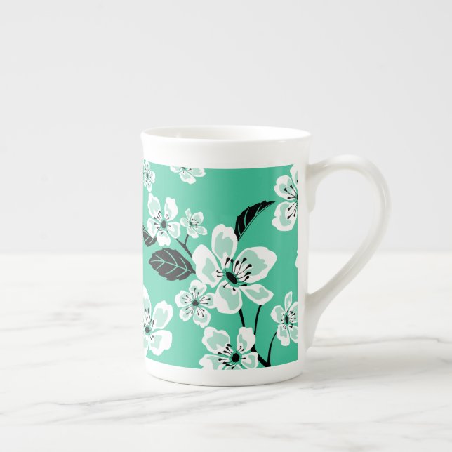 KÖRsbärsblom - SAKURA (MINT) Benporslin Mugg (Höger)