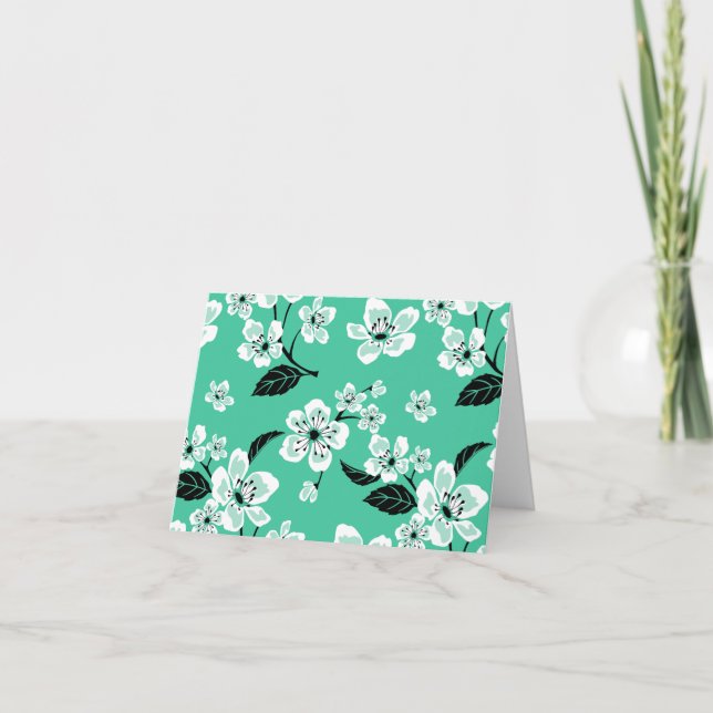 KÖRsbärsblom - SAKURA (MINT) Tack Kort (Framsida)
