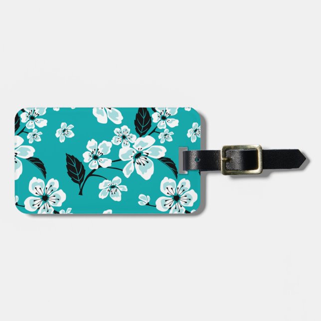 KÖRsbärsblom - SAKURA (TEAL) Bagagebricka (Horisontell Framsida)