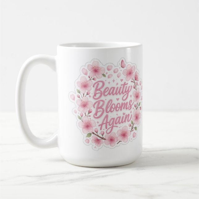 Körsbärsblom : Skönhet blommar igen Kaffemugg (Vänster)
