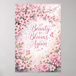Körsbärsblom : Skönhet blommar igen Poster
