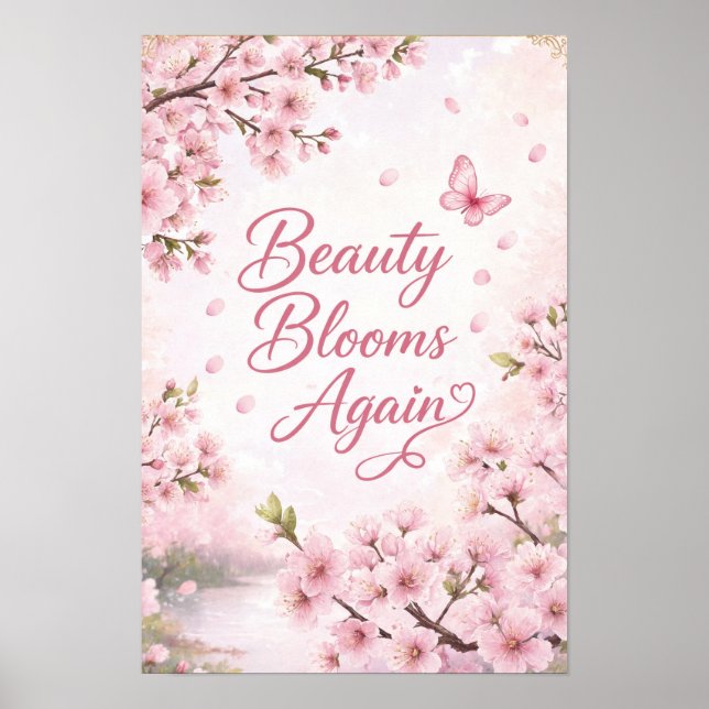 Körsbärsblom : Skönhet blommar igen Poster (Framsidan)