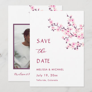 Körsbärsblom Wedding Spara Datum Datumet