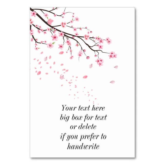 körsbärsblomblad släpar bordsnummer (Framsidan)