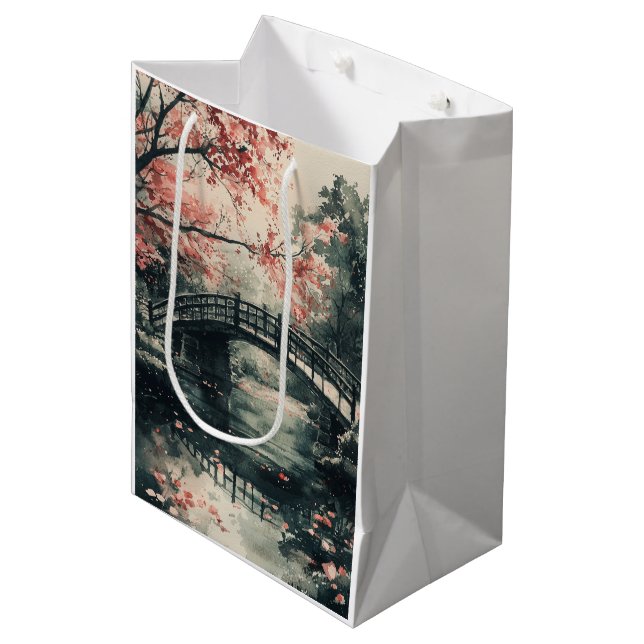 Körsbärsblombron Sumi-E Landskap (1) (Framsidan Vinklad)