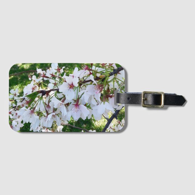 Körsbärsblomflagg Märke för resväskor Bagagebricka (Framsida horisontal)