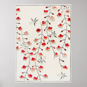 Körsbärsblomillustration. Digitalt förbättrad Poster