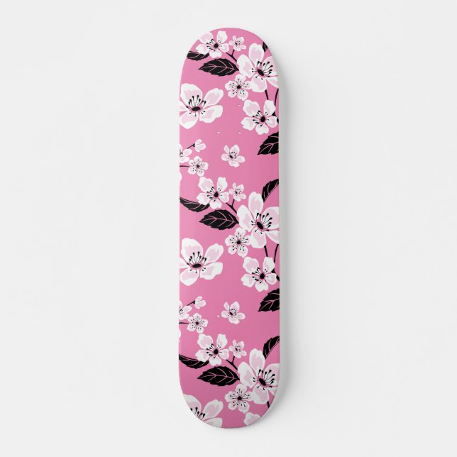 KÖRsbärsblomM - SAKURA (LJUST ROSA) Mini Skateboard Bräda 18,5 Cm (Framsida)