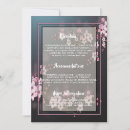 Körsbärsblomma Geometriskt Blommönster Inbjudningar