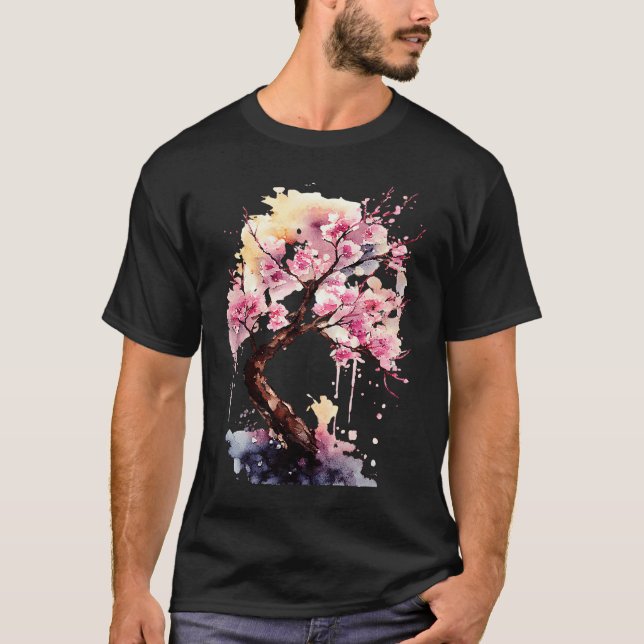 Körsbärsblommande Japanskt Körsbärsträd T Shirt (Framsida)
