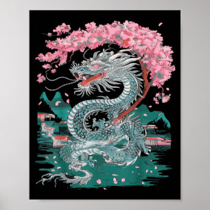 Körsbärsblommande kinesisk drak kinesiskt nyår 202 poster