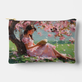 Körsbärsblommande Läsflicka Pouch