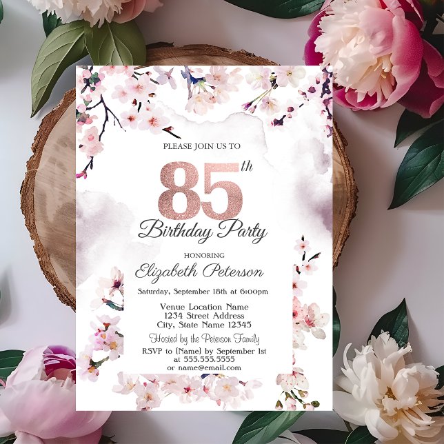 Körsbärsblommans 85-årsdag inbjudningar (Skapare uppladdad)