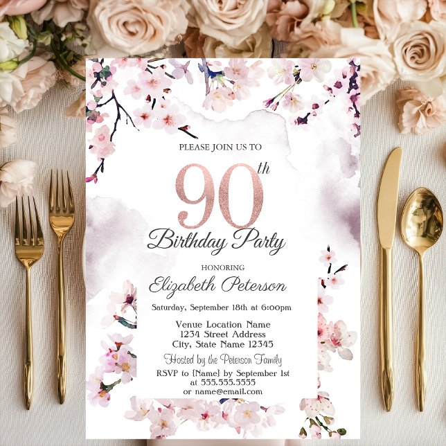 Körsbärsblommans 90-årsdag inbjudningar (Skapare uppladdad)
