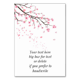 körsbärsblommans kronblad släpar bordsnummer