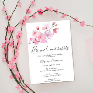 Körsbärsblommas Florala Brunch och Bubbly Inbjudningar