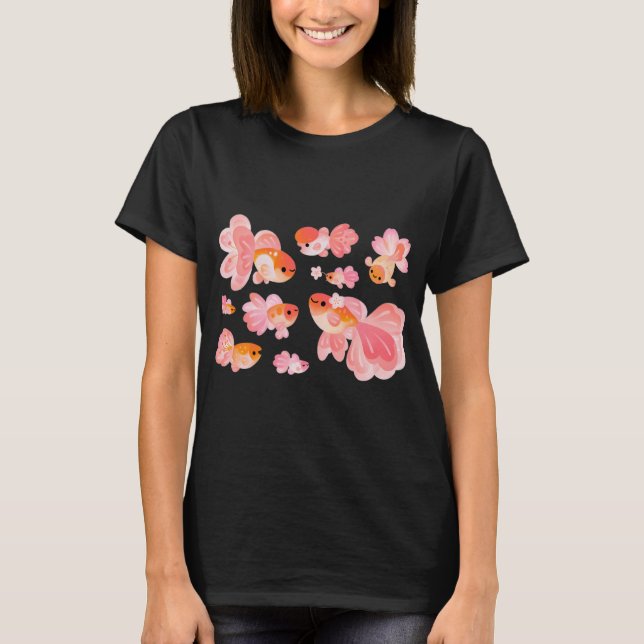 Körsbärsblommas Guld fisk 2 T Shirt (Framsida)