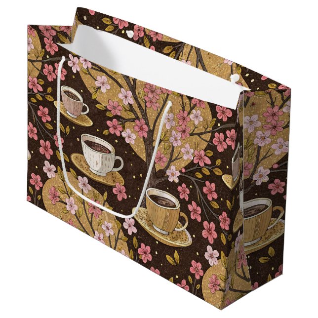 Körsbärsblommas kaffekrympmönster (8) (Framsidan Vinklad)
