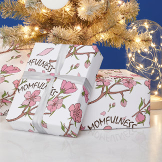 Körsbärsblommas Morfullhet Rosa Blommönster Presentpapper