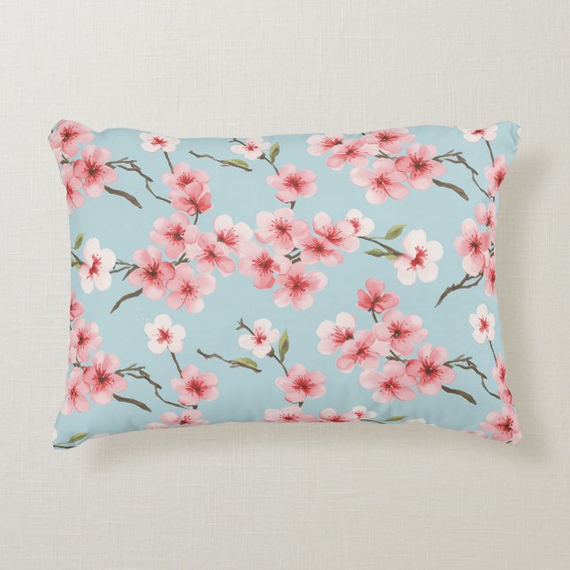 Körsbärsblommmotiv Prydnadskudde (Framsidan)