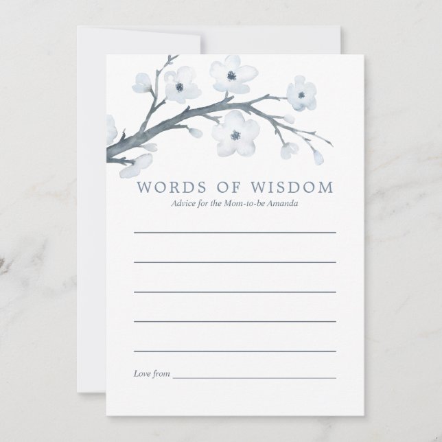 Körsbärsblommor Baby Shower Råd för Mamma Inbjudningar (Framsida)