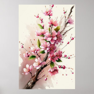 Körsbärsblommor Blomkonsttryck Affisch