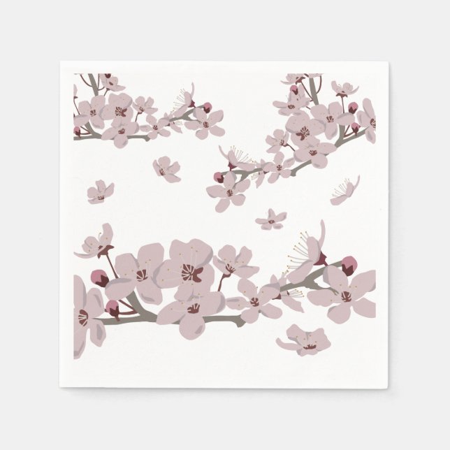 Körsbärsblommor Flytande Blommor Pappersservett (Framsidan)