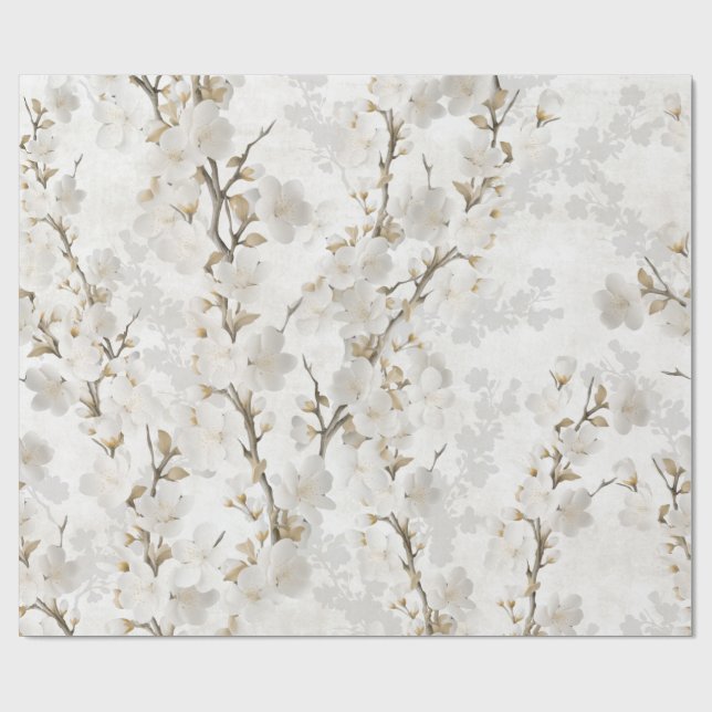 Körsbärsblommor molndansör nyanser presentpapper (Platt)