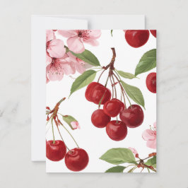 Körsbärsblommor och körsbär julkort