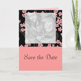 Körsbärsblommor på svart fotokort meddelande