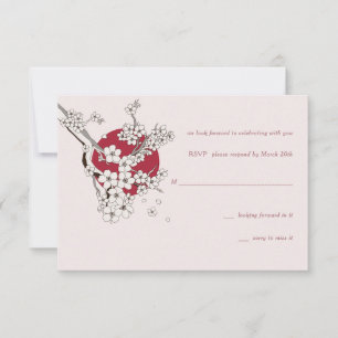 Körsbärsblommor RSVP-kort OSA Kort