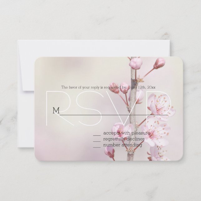Körsbärsblommor RSVP OSA Kort (Framsida)