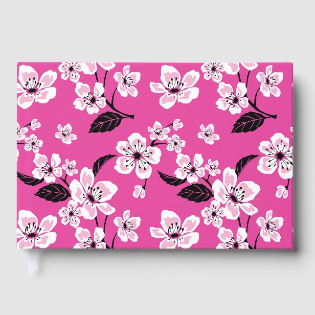 KÖRsbärsblommor - SAKURA-MÖNSTER I ROSA Gästböcker (Framsida)