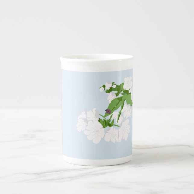Körsbärsblomning Benporslin Mugg (Framsidan)