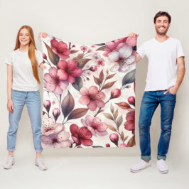 Körsbärsblomning Fleecefilt
