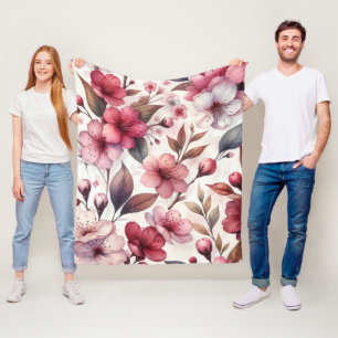 Körsbärsblomning Fleecefilt