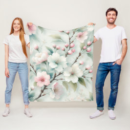 Körsbärsblomning Fleecefilt