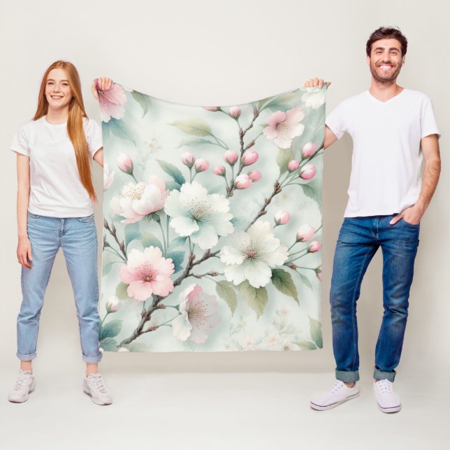 Körsbärsblomning Fleecefilt (På plats)