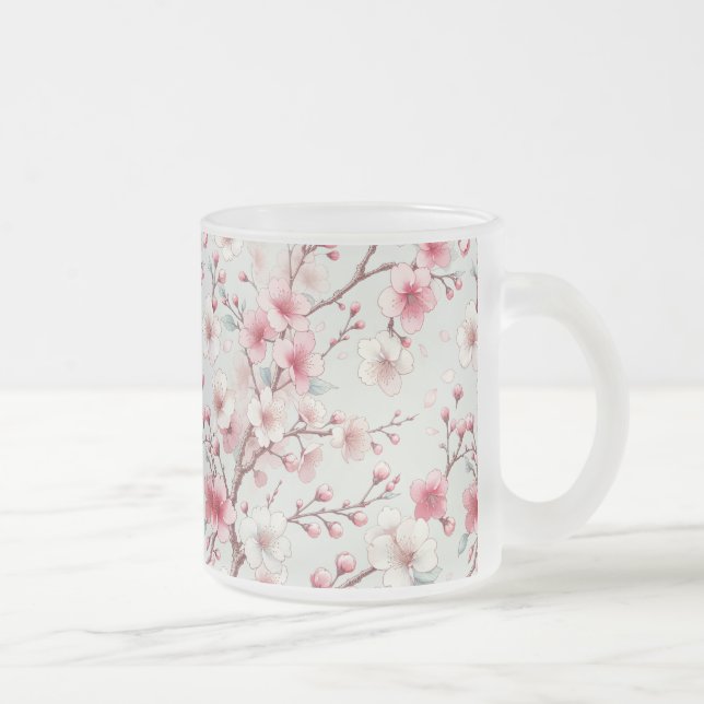 Körsbärsblomning Frostad Glasmugg (Höger)