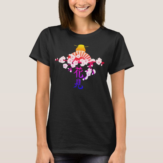Körsbärsblomning Japansk figur 1a T Shirt (Framsida)
