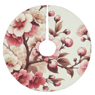 Körsbärsblomning Julgransmatta Borstad Polyester