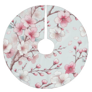 Körsbärsblomning Julgransmatta Borstad Polyester