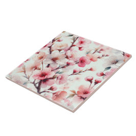 Körsbärsblomning Kakelplatta