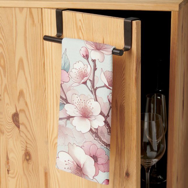 Körsbärsblomning Kökshandduk (Thirds Fold)