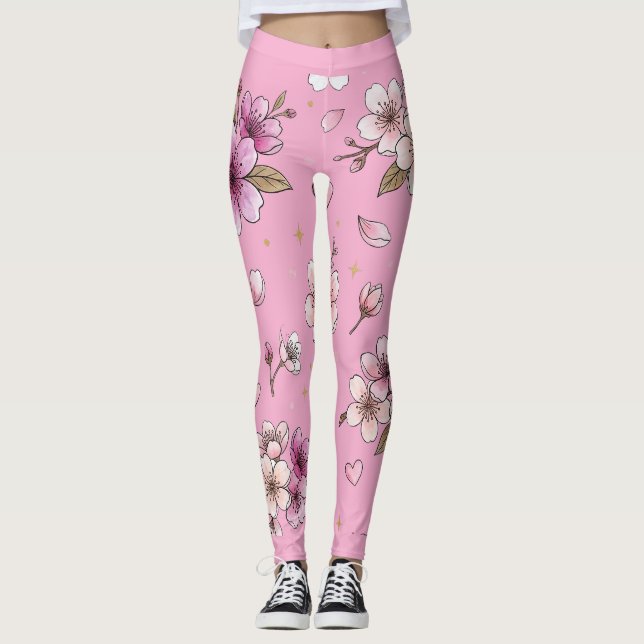Körsbärsblomning Leggings (Framsida)