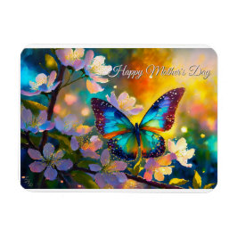 Körsbärsblomning Soluppgång Morsdag Fjäril Magnet