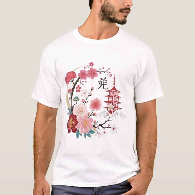 körsbärsblomning t shirt (Framsida)