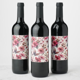 Körsbärsblomning Vinflaska Etikett