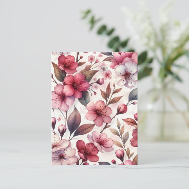 Körsbärsblomning Vykort (Stående Fram)